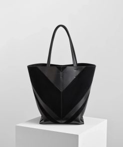 POT CABAS | black suede leather