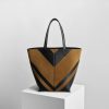 POT CABAS | black toffee leather and suede