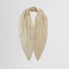 WOVEN PLEATED SCARF | cream silk