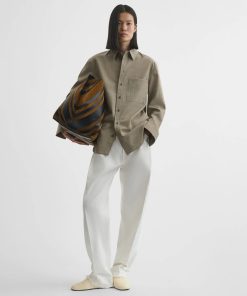 CLASSIC SHIRT | brown-beige wool