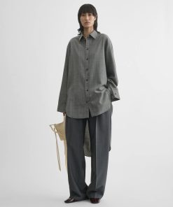ELONGATED SHIRT | black-blue wool