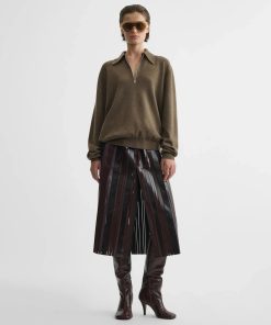 ZIP POLO | taupe-melange wool