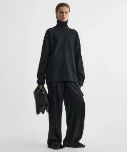LIQUID CARGO TROUSERS | black silk