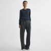DOUBLE PLEAT TROUSERS | grey-melange wool