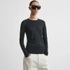CREWNECK TOP | black cotton