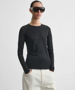 CREWNECK TOP | black cotton