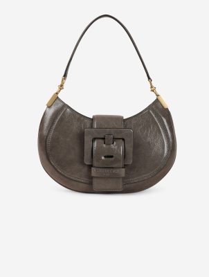 Sac "Kiss Me" en cuir verni gris