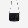 Sac "Touch Me" en cuir verni bleu nuit